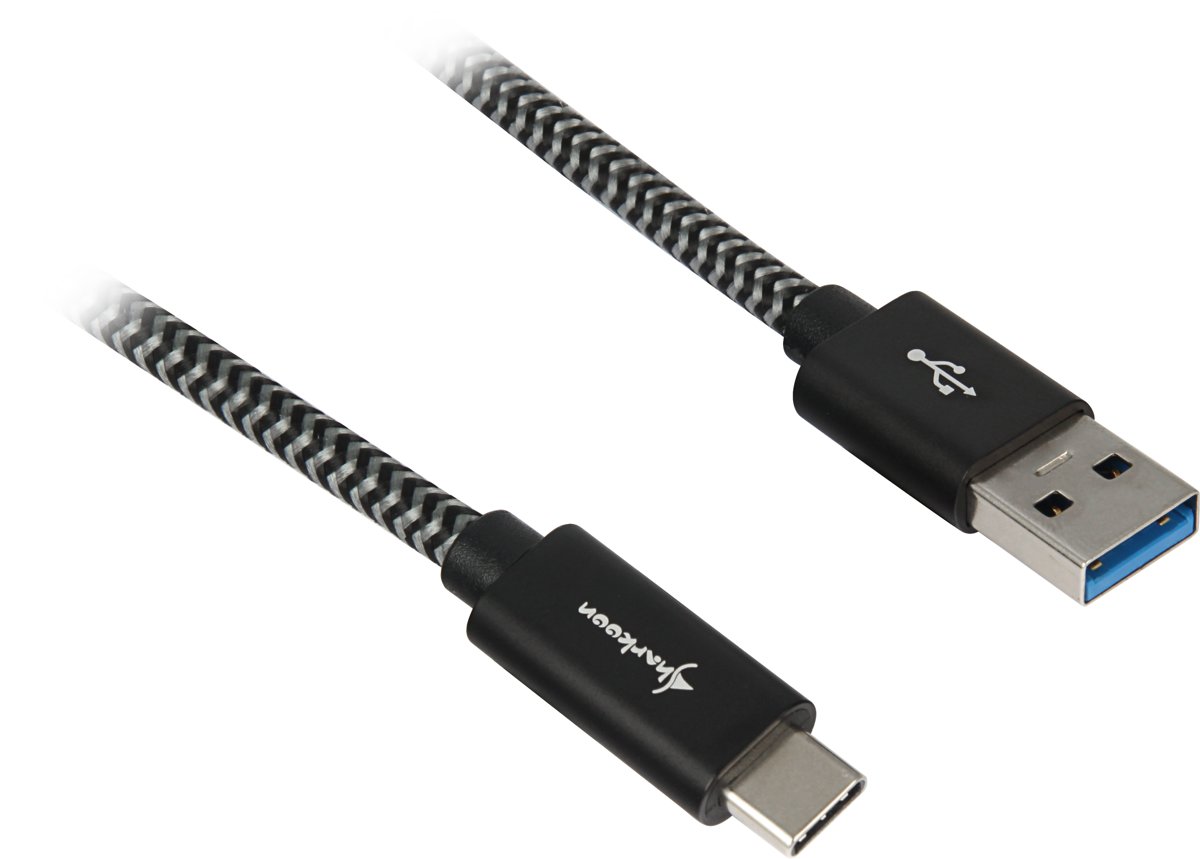 Sharkoon USB 3.1 kabel, USB-A > USB C kabel